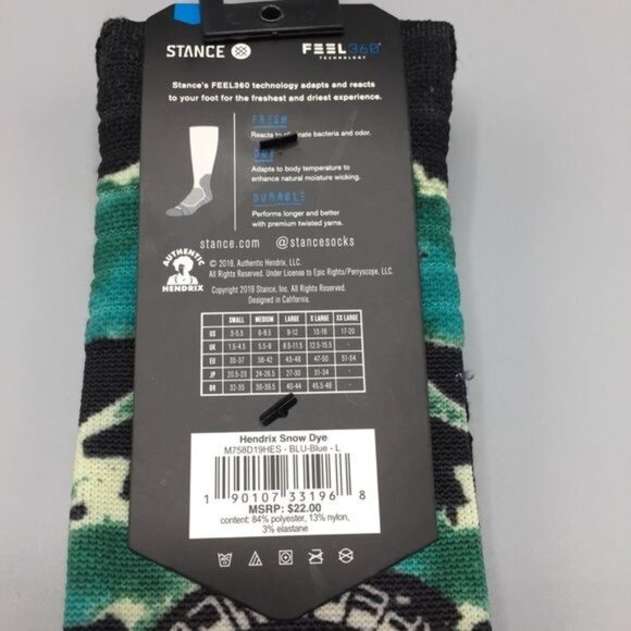 Stance Snow Hendrix Snow Dye Size Large 9-12 Over the Calf Length Socks - Picture 4 of 4